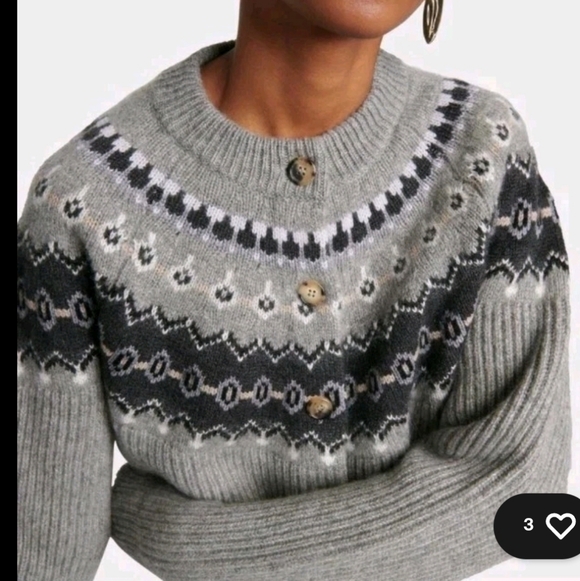 Khaite Michaela Fair Isle cashmere-blend cardigan XL Excellent Condition Women's - Picture 3 of 11